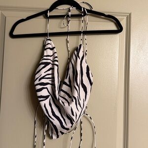 Zebra Print Halter Top